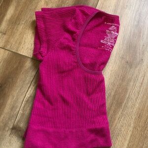 Anthropologie Ribbed Scoop-Neck Tank in Fuchsia Pink
